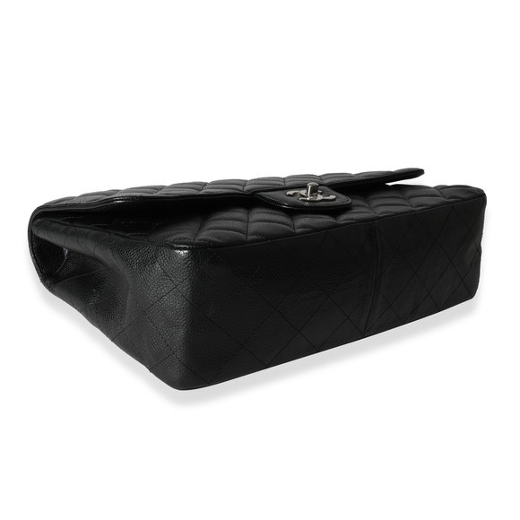 Chanel Black Quilted Caviar Jumbo Classic Single Flap Handbag - Picture 7 of 8